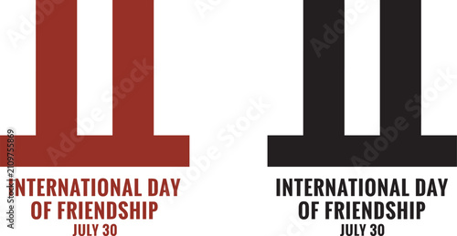 Принти на полотні Minimalist graphic design featuring two vertical bars representing unity for int