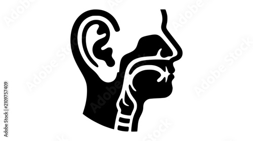 ENT Anatomy Icon Ear Nose and Throat Medical Illustration