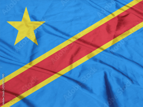 Democratic Republic of the Congo Flag Air Waves Close Up