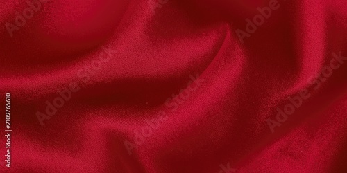 Canvas Print Satin Fabric in Rich Red Texture with Soft Draped Effect