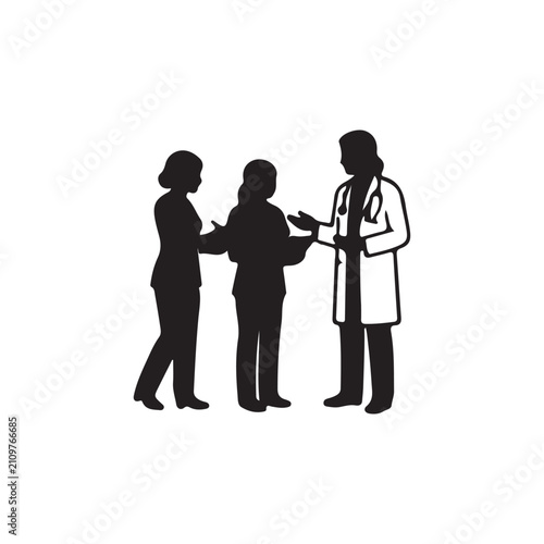 Nurse female silhouettes  nurses hospital workers silhouettes