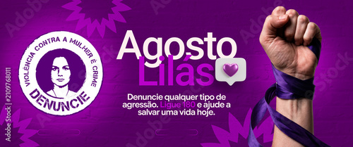 Template Agosto Lilás Luta Pelo Fim Da Violência Feminina Social Media