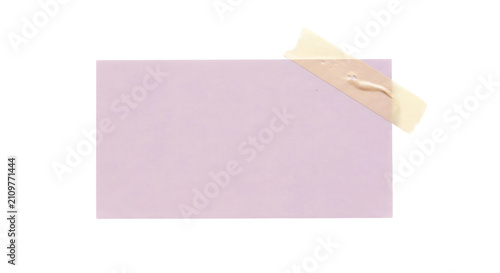 Konstfotografi A rectangular lavender card with a beige adhesive tape strip affixed diagonally