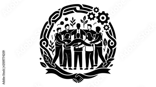 Teamwork unity collaboration business people circle