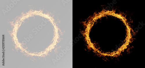 Konstfotografi flaming ring with blazing fire isolated transparent overlay png for game cinema