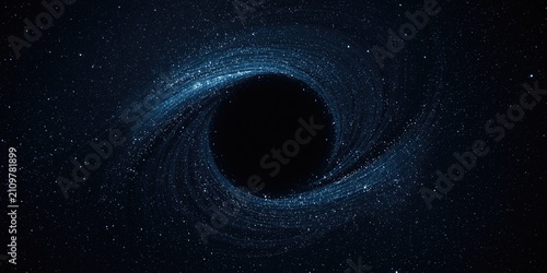 Bild auf Leinwand Black Hole Surrounded by Spiral Starfield in Deep Space