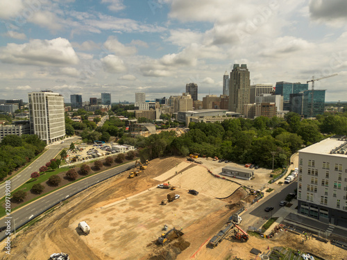 New development project under construction on the South end of downtown Raleigh, North Carolina