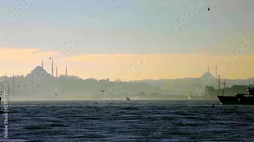 Silhouette of Istanbul Historic Peninsula at Sunset Over Bosphorus Sea

Panoramic View of Hagia Sophia and Blue Mosque Silhouette During Golden Hour in Istanbul

Istanbul Skyline Silhouette With Mosqu