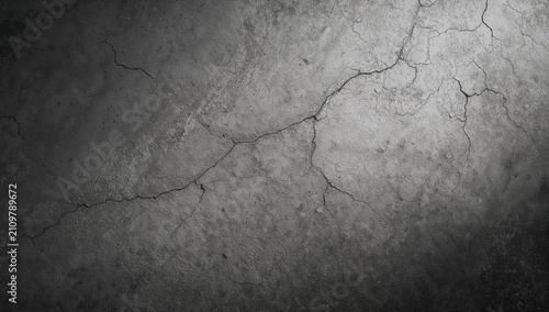 Textured Cracked Concrete Surface in Monochrome Tones