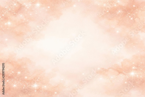 Dreamy Pink Galaxy Background with Sparkles - Soft Clouds and Starry Texture, Abstract Design