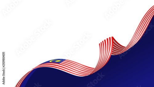 malaysia flag Waving Corner ornament, suitable for travel brochure