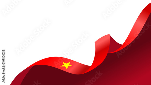 Ribbon vietnam flag Waving Corner ornament, suitable for travel brochure