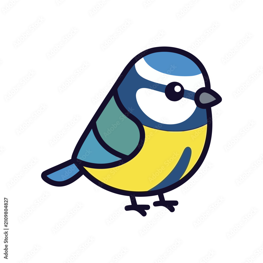 Naklejka premium Modern Flat Style Bird Elements Vector Icon