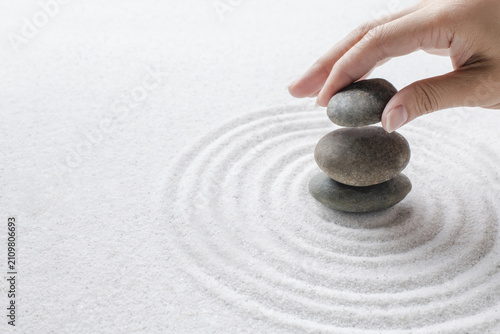 Canvas Print zen garden stones in the sand
