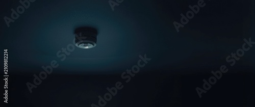 Картината върху платно Ceiling Light Fixture Illuminating a Dark Room with Soft Glow