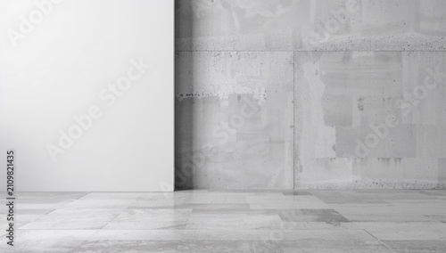 Minimalist Concrete Wall and Floor Interior with Soft Lighting