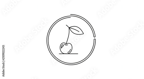 Cherry icon, fruit logo, food symbol
