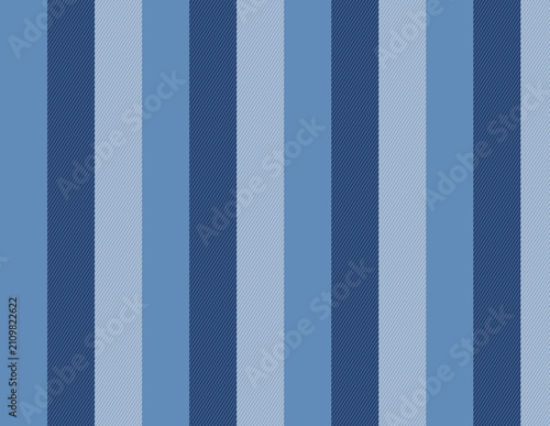 Quadro su tela Seamless vertical stripe pattern with navy blue, royal blue, and light blue alternating lines, clean modern textile and wallpaper design