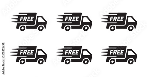 Fotografía Free delivery truck icon set