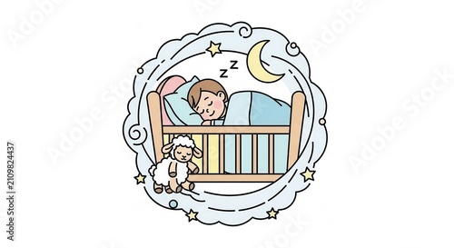 child sleeping in bed with teddy bear