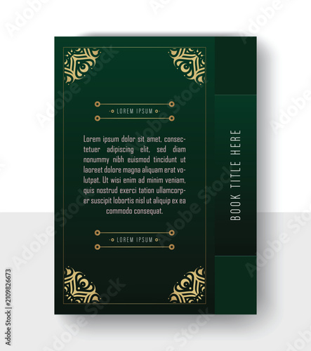 Elegant Vintage Book Cover Template with Luxury Ornamental Decorative Corners