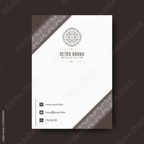 Elegant Vintage Business Letterhead Template with Geometric Ornamental Border
