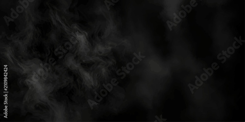 Canvas Print Abstract Black Smoke Cloud on Dark Background with Dramatic Fog, Soft Light, Sto