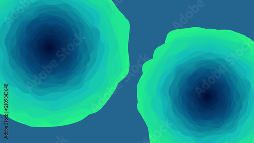 An abstract composition with multi-layered circular gradients in a blue-green color scheme. The minimalist style and smooth color transitions make this illustration an excellent backdrop for digital, 