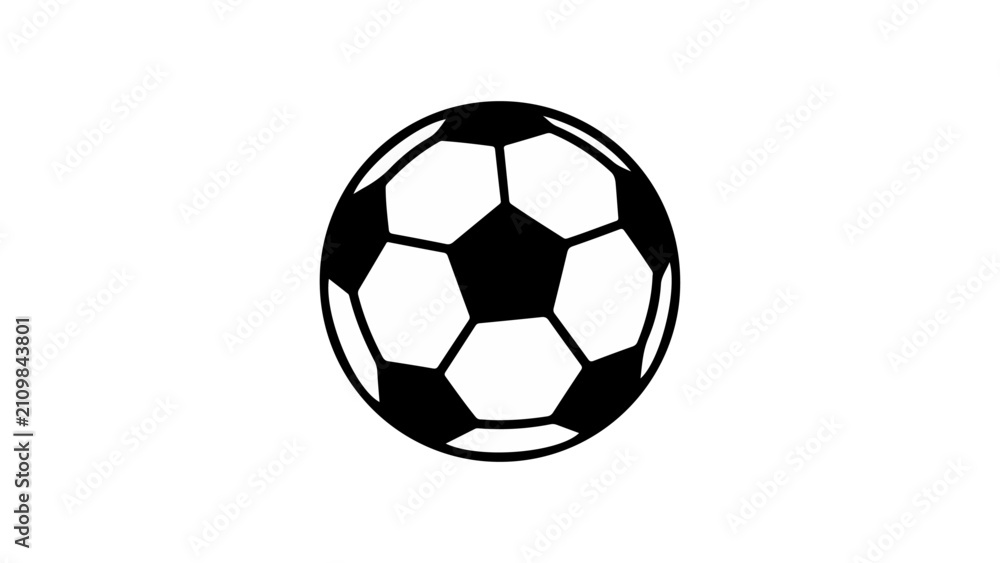 Fototapeta premium Simple black and white illustration of a soccer ball, perfect for sports and fitness related graphics and designs