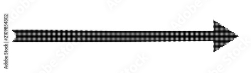 Halftone arrow pointing right long right directional arrow halftone dot pattern icon
