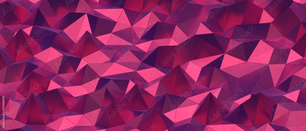 Fototapeta premium Dynamic abstract geometric pattern with pink and purple polygonal shapes