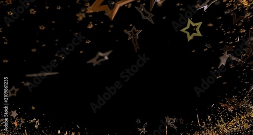 Golden stars floating on a ...