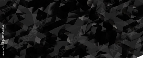 Cuadro en lienzo Abstract dark geometric background with polygonal shapes and facets creating a textured pattern