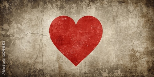 Red Heart Symbol on Grunge ...