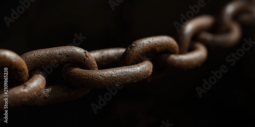 Rusty Chain Links on Dark B...