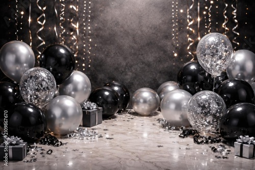 Decorative Black and Silver...