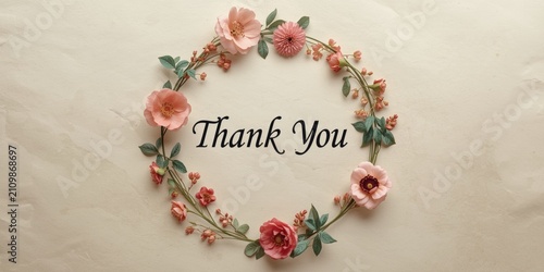Floral Wreath with Thank Yo...