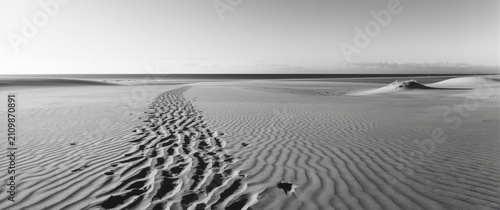 Footprints in Sand Dunes Un...