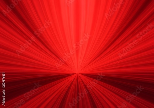 Abstract red background with dynamic light rays spreading from the center for modern design
