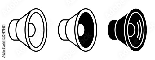 Canvastavla Speaker Icons Set, Audio Symbol Variations, Sound Megaphone Graphics, Volume Con