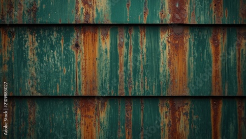 Weathered Rusty Green Woode...