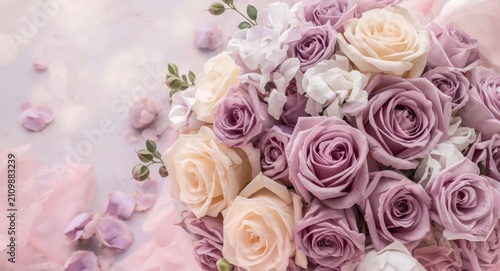 Lavender and White Roses Bo...