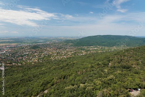 Foto Pécs city panorama from Misina Hill on a sunny day