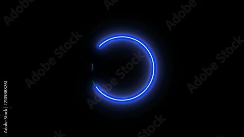 Glowing neon blue electric energy ring loop for loading screen, HUD element, and tech background. Seamless futuristic cyber animation for enterprise B2B software and digital interfaces.
