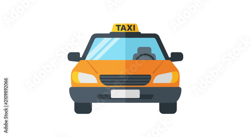 Fotografía Front view of a classic yellow taxi cab