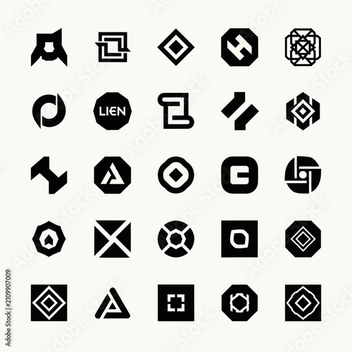 Abstract Geometric Logo Designs Collection, Modern Minimalist Icons Set