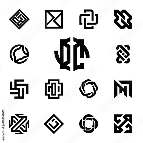 Abstract Geometric Logo Designs Set