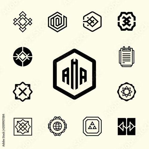 Abstract Geometric Logo Designs, Monoline Icons, Modern Symbols Collection