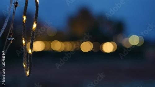 Abstract city lights creating beautiful bokeh at night