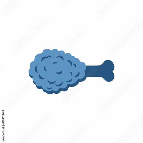 Minimalist vector illustration of a crispy fried chicken drumstick isolated on white background.